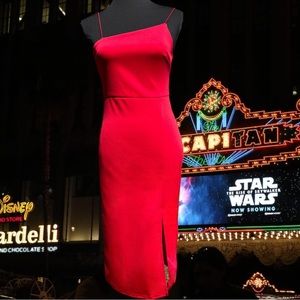 Sexy Flame Red Dress Small Size 2 Formal Long Slit